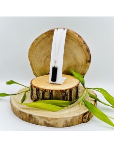 Colgante de turmalina negra en barra de plata para protección energética profunda y enraizamiento consciente