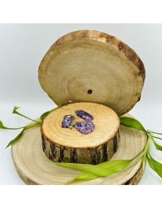 Pendente de lepidolite forma livre em aço cristal natural