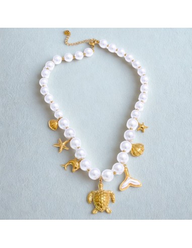 Collar de perlas perseverancia en acero inoxidable para amor propio, estabilidad emocional y fortalecimiento interior