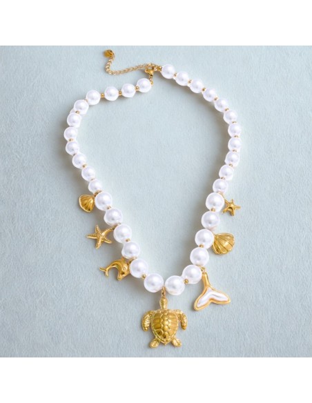 Collar de perlas perseverancia en acero inoxidable