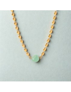 COLLAR DE CUARZO VERDE MARISA ACERO INOXIDABLE