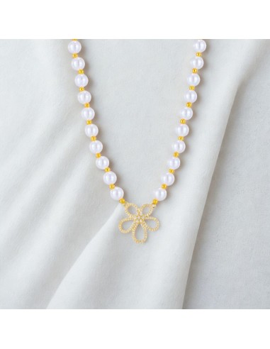 Collar de perlas celmira en acero inoxidable