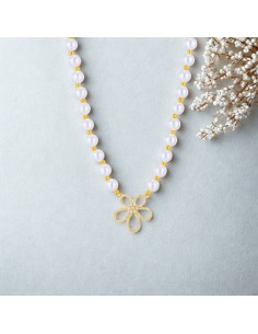 Colar de pérolas Celmira em aço inoxidável elegante 2