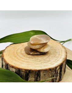 Aragonite amarelo rolado plano 3 a 4 cm pedra natural