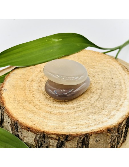 Ágata rodada plana para equilibrio emocional, estabilidad interior y armonización vibracional
