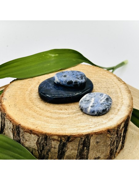 Sodalite rolada plana 3 a 4 cm pedra natural