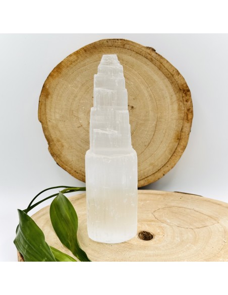 Torre de Selenite 15cm para purificação e proteção energética