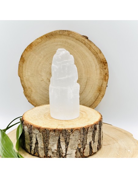 Torre de Selenite 10cm para purificação e proteção energética