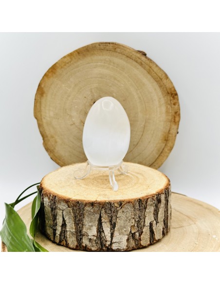 Ovo de selenite para purificação profunda, serenidade e luminosidade espiritual