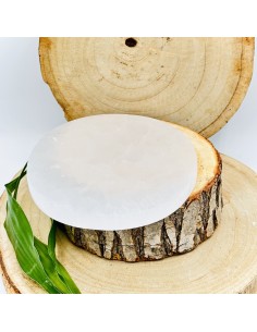 Base de selenita redonda para purificación profunda, elevación espiritual y equilibrio vibracional continuo