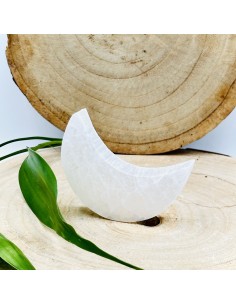 Base de selenite lua 7 cm pedra natural