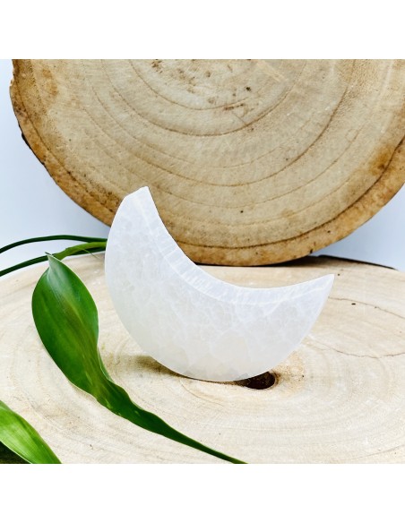 Base de selenite lua para purificação suave, elevação espiritual e harmonização vibracional