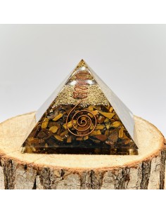 Pirâmide olho de tigre orgonite 7 cm 2