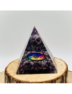 PIRÁMIDE DE AMATISTA ORGONITA ESFERA 7X7CM