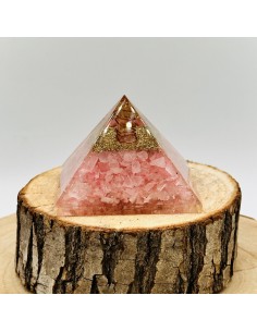 Pirâmide de quartzo rosa orgonite 7 cm 2