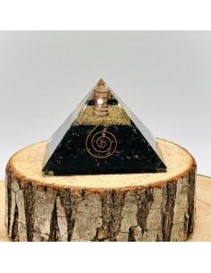 Pirâmide de turmalina orgonite 7 cm cristal natural