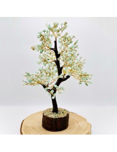 ÁRBOL DE AMAZONITA GRANDE BASE MADERA 30CM