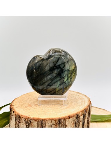 Coração de labradorite para proteção energética, fortalecimento da intuição e clareza espiritual