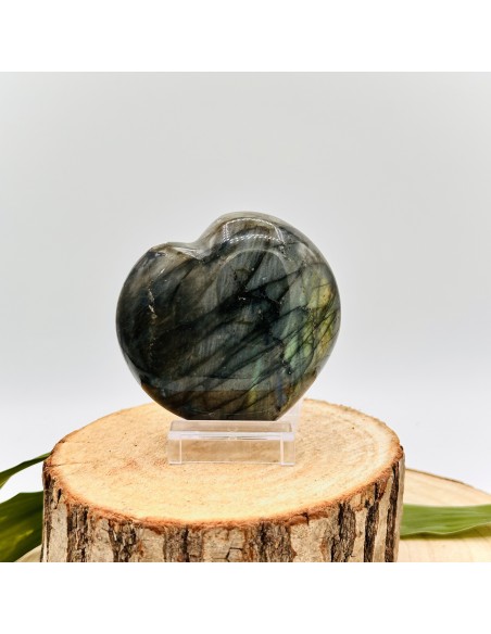 Corazón de labradorita para protección energética, fortalecimiento de la intuición y claridad espiritual