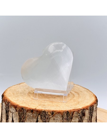 Coração de selenite para purificação energética, serenidade interior e expansão espiritual