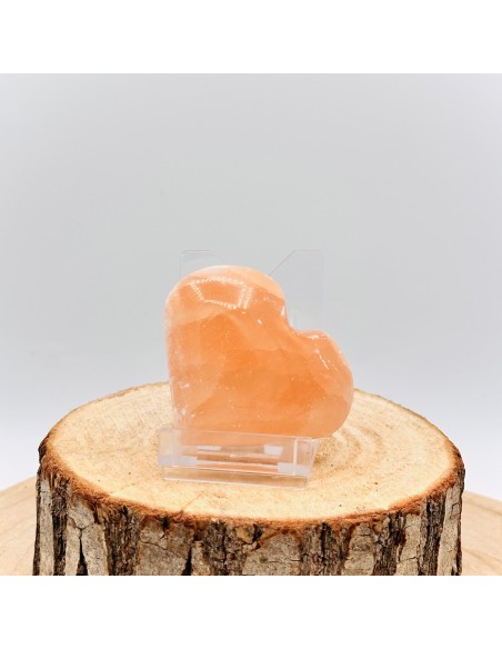 Coração de Selenite Laranja 5 a 6cm para cura emocional e luz solar