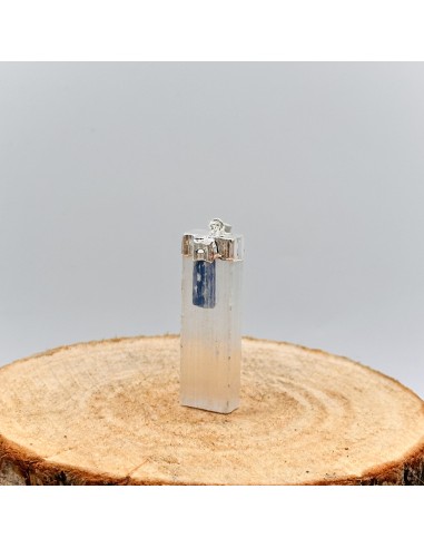Colgante de selenita con punta de cianita azul para limpieza energética, alineación espiritual y claridad mental