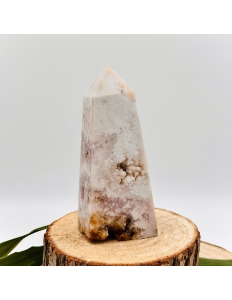 Ponta de ágata rosa LR20 pedra natural