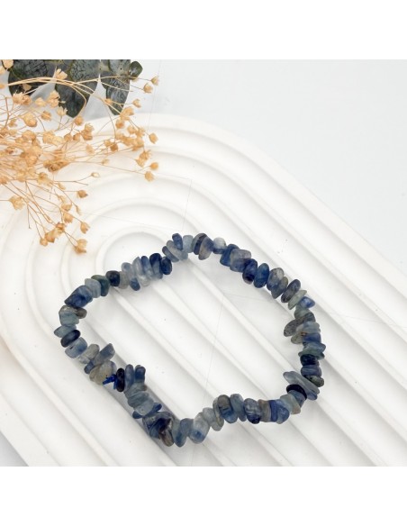 Pulseira de cianite azul chip cristal natural