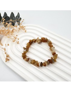 Pulseira de jaspe amarelo chip pedra natural