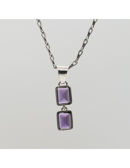 COLGANTE DE AMATISTA ÉLIA EN PLATA DE LEY