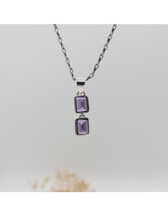 Colgante de amatista Élia en plata para protección espiritual, intuición y claridad interior 2