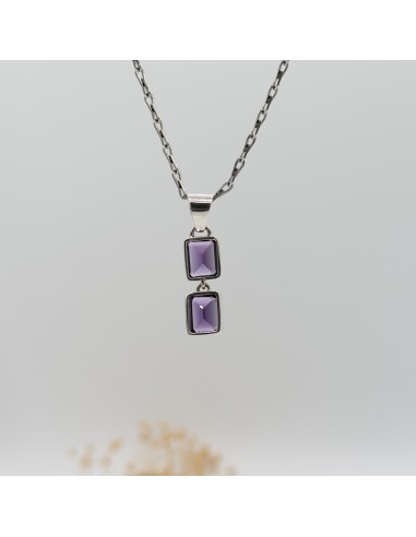 Colgante de amatista Élia en plata para protección espiritual, intuición y claridad interior