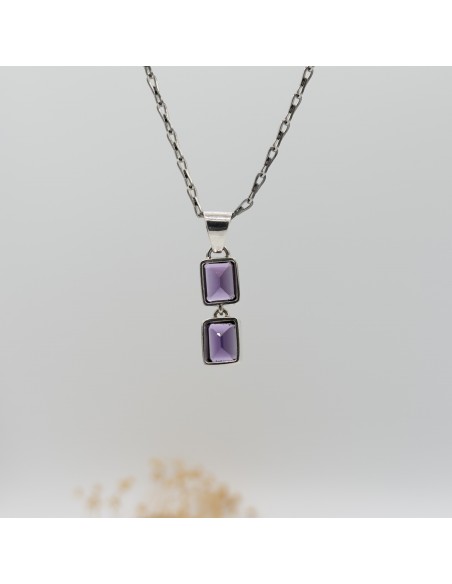 COLGANTE DE AMATISTA ÉLIA EN PLATA DE LEY