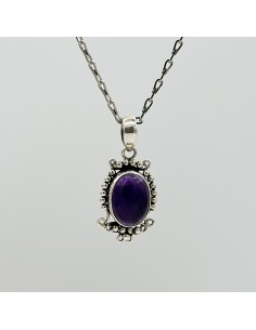 Colgante de amatista Ilda en plata para protección espiritual, serenidad y claridad interior 2