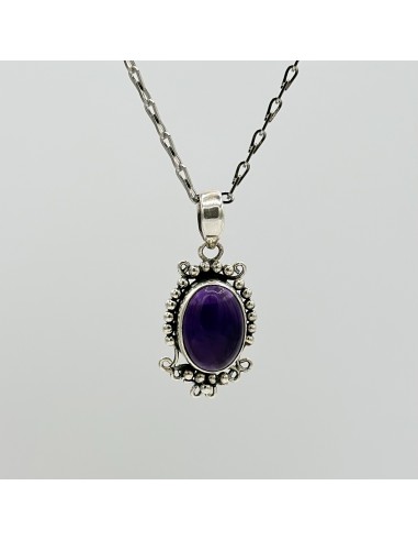 Colgante de amatista Ilda en plata para protección espiritual, serenidad y claridad interior