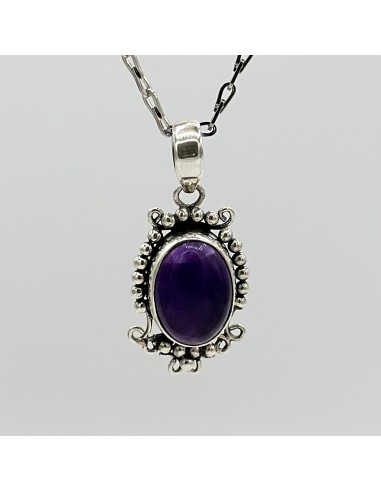 Colgante de amatista Ilda en plata para protección espiritual, serenidad y claridad interior