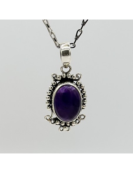 COLGANTE DE AMATISTA ILDA EN PLATA DE LEY