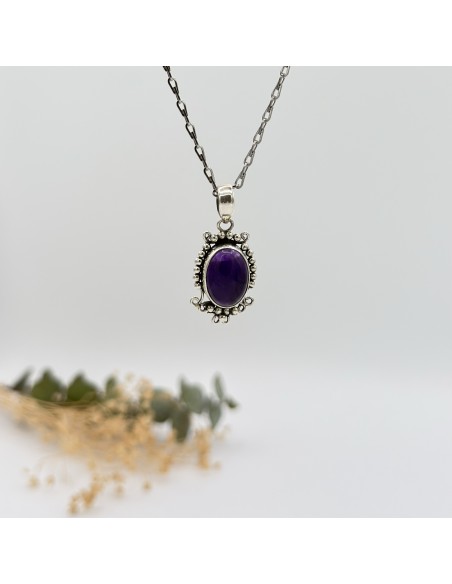 COLGANTE DE AMATISTA ILDA EN PLATA DE LEY