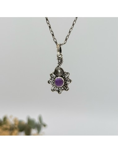 Colgante de amatista Mariana en plata para protección espiritual, paz interior y elevación de la conciencia