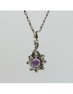 Colgante de amatista Mariana en plata para protección espiritual, paz interior y elevación de la conciencia