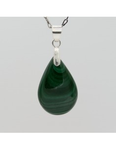 Pendente de malaquite cabochão 3 cm cristal natural 2