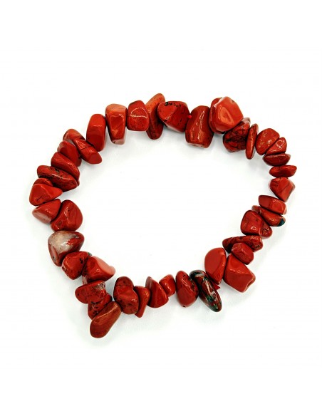 Pulsera de jaspe rojo chip para vitalidad, estabilidad energética y valentía interior