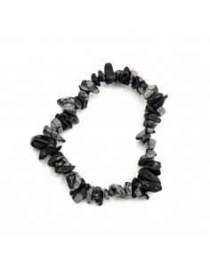 Pulseira de obsidiana flocos de neve chip pedra natural