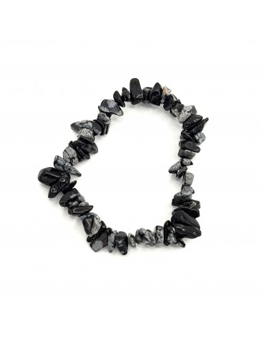 Pulsera de obsidiana copos de nieve chip para purificación energética, claridad interior y estabilidad emocional