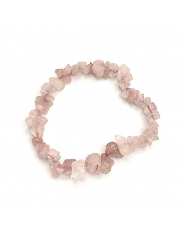 Pulsera de cuarzo rosa chip para amor propio, sanación emocional y armonía del corazón
