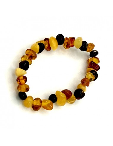 Pulseira de âmbar infantil multicolor em formas suaves para conforto energético, proteção natural e equilíbrio emocional.