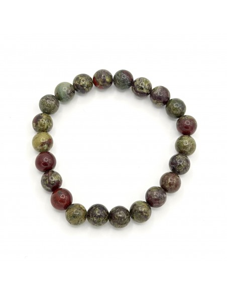 Pulseira de jaspe sangue de dragão 8mm pedra natural