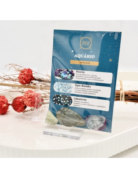 Kit Pedras Signo Aquário ♒ – Inspiração & Proteção