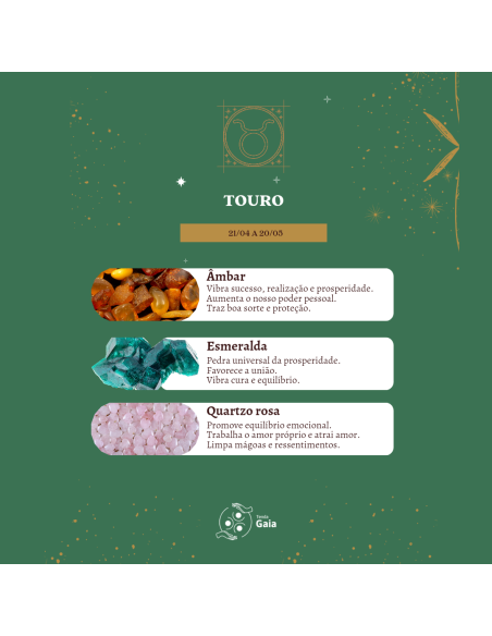 Kit Tenda Gaia com pedras do signo Touro para estabilidade emocional