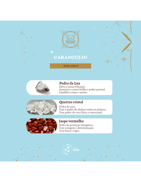 Kit Pedras Signo Caranguejo ♋ – Proteção & Equilíbrio